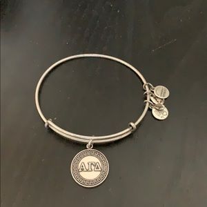 Silver Alex & Ani “Alpha Gamma Delta” Charm Bangle